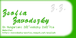 zsofia zavodszky business card